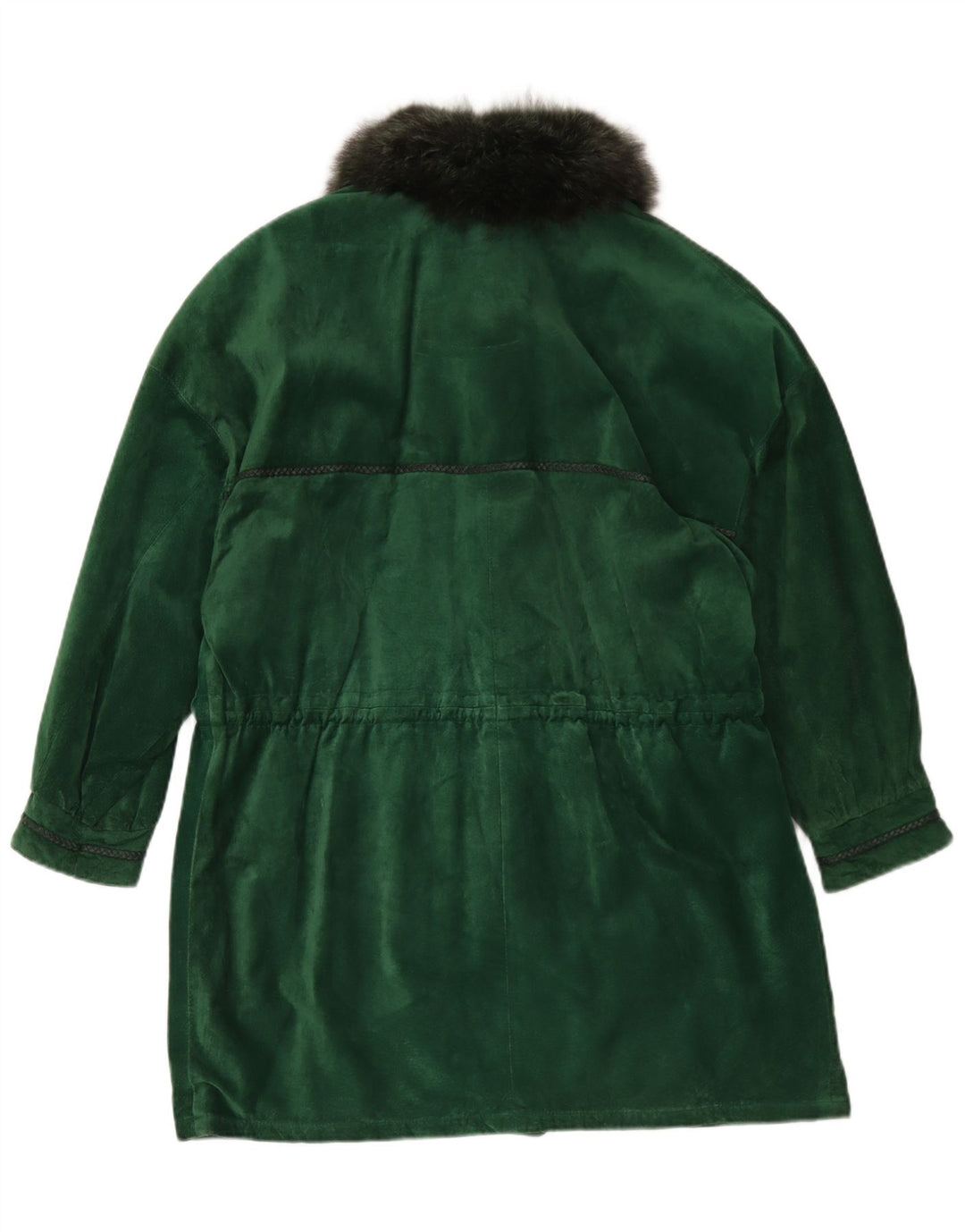 Vinci pardesiu supradimensionat din piele intoarsa pentru femei UK 18 XL verde
