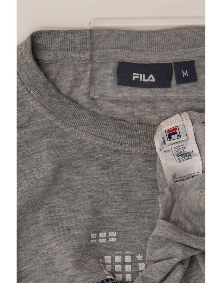 Tricou grafic Fila pentru bărbați Top Medium Gri Bumbac