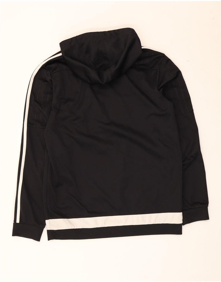 Pulover cu glugă grafic pentru bărbați Adidas, mediu negru, poliester bloc de culoare