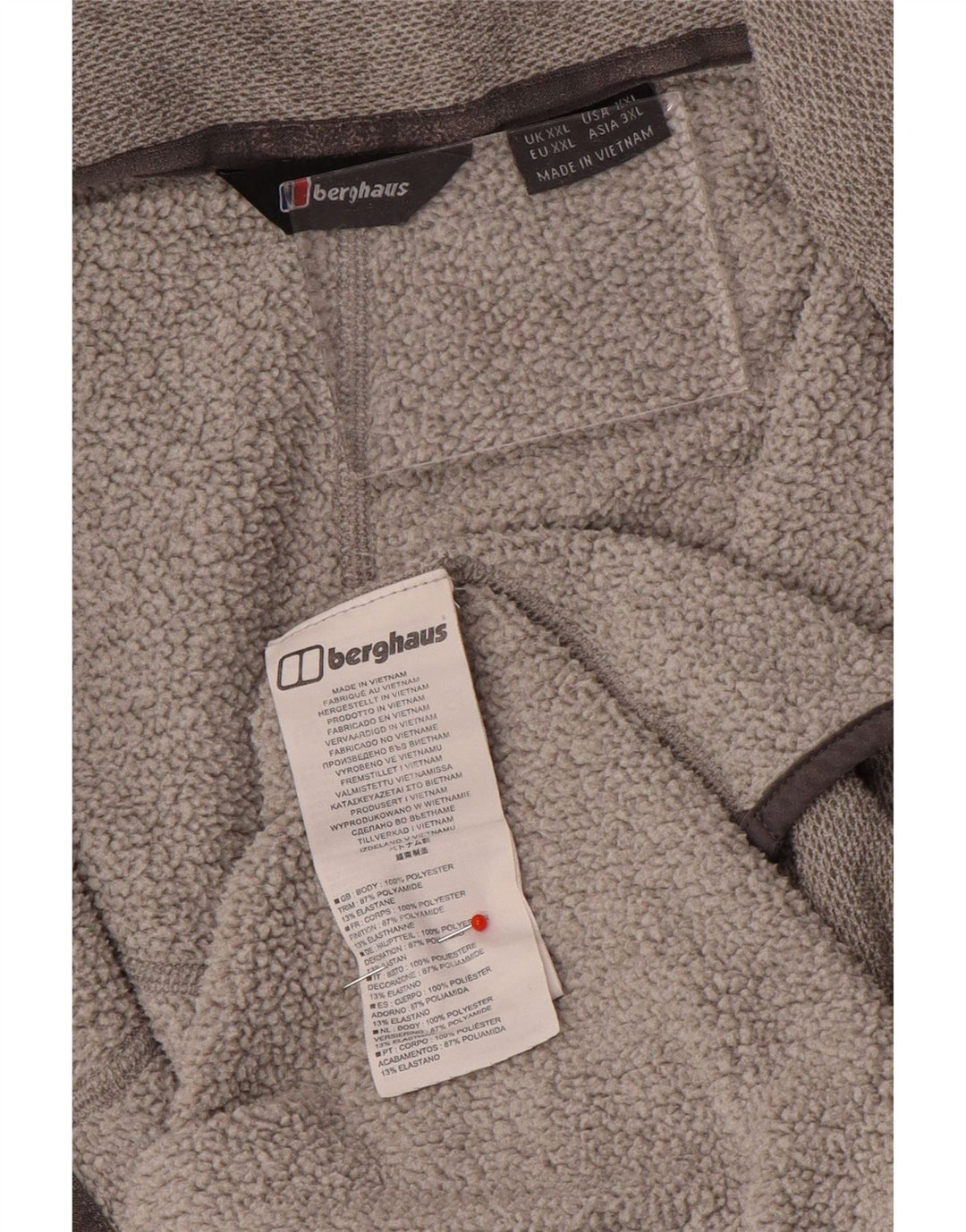 Hanorac pentru bărbați Berghaus, cu fermoar, cu gât, 2XL, poliester gri