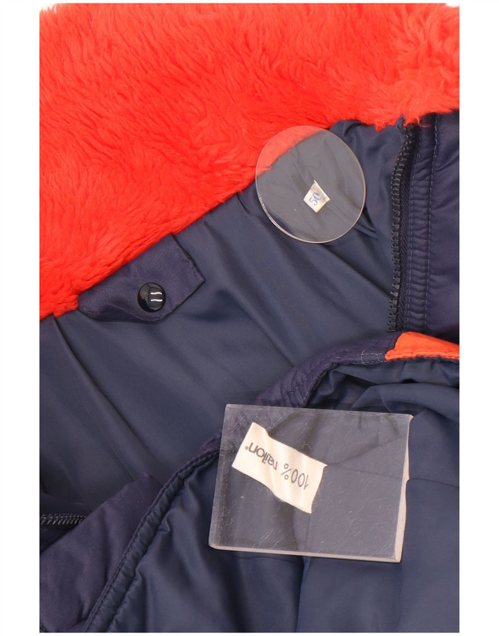 Jachetă vintage pentru femei IT 50 XL, albastru bleumarin, nailon color bloc