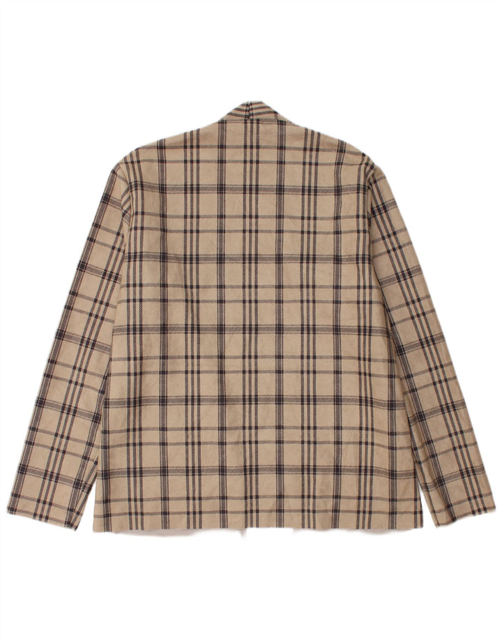Jachetă blazer deschisă pentru bărbați ZARA UK 40 mare, bej, poliester cu carouri