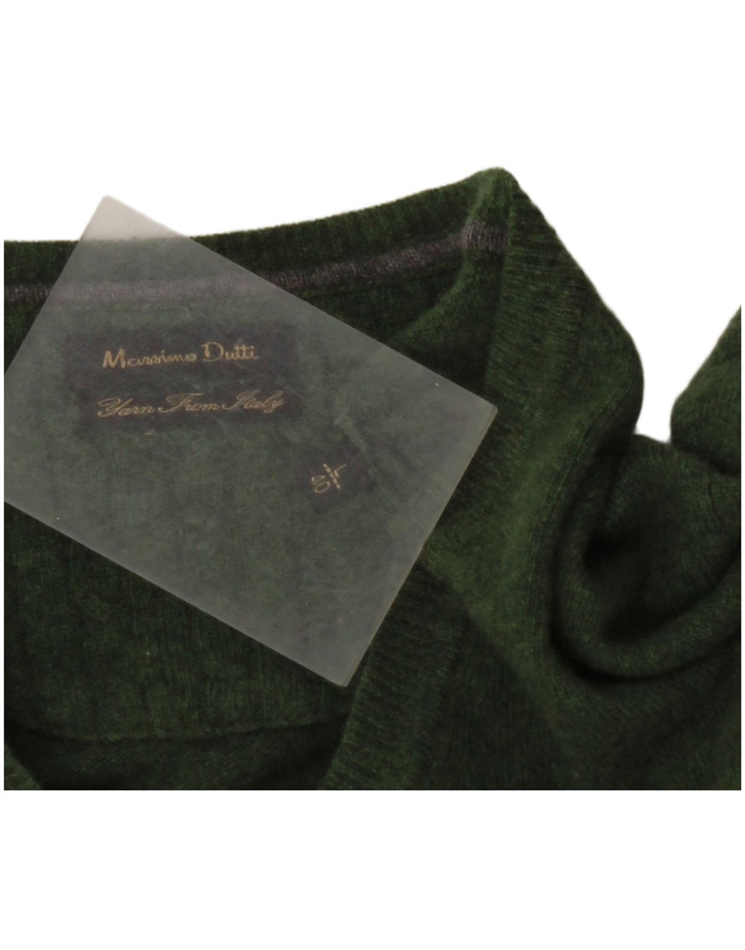 MASSIMO DUTTI Pulover cu decolteu în V pentru bărbați, verde mare