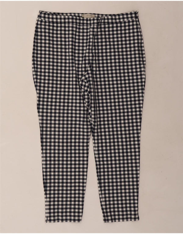 Pantaloni decupați Hobbs pentru femei UK 16 mare L34 L26 bleumarin vichy