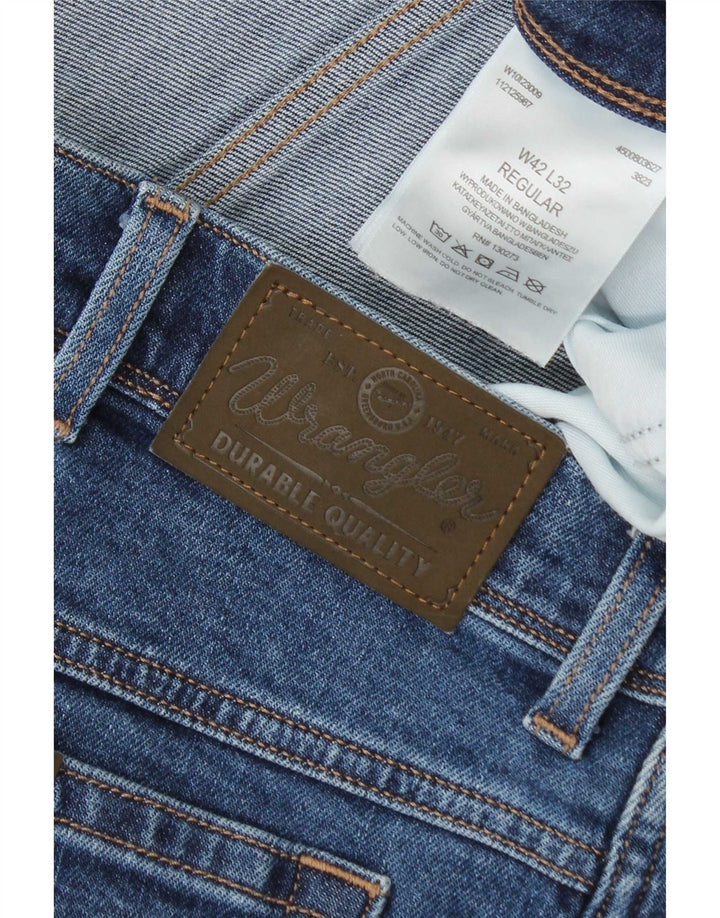 Blugi drepti pentru bărbați Wrangler W42 L32 Bumbac albastru