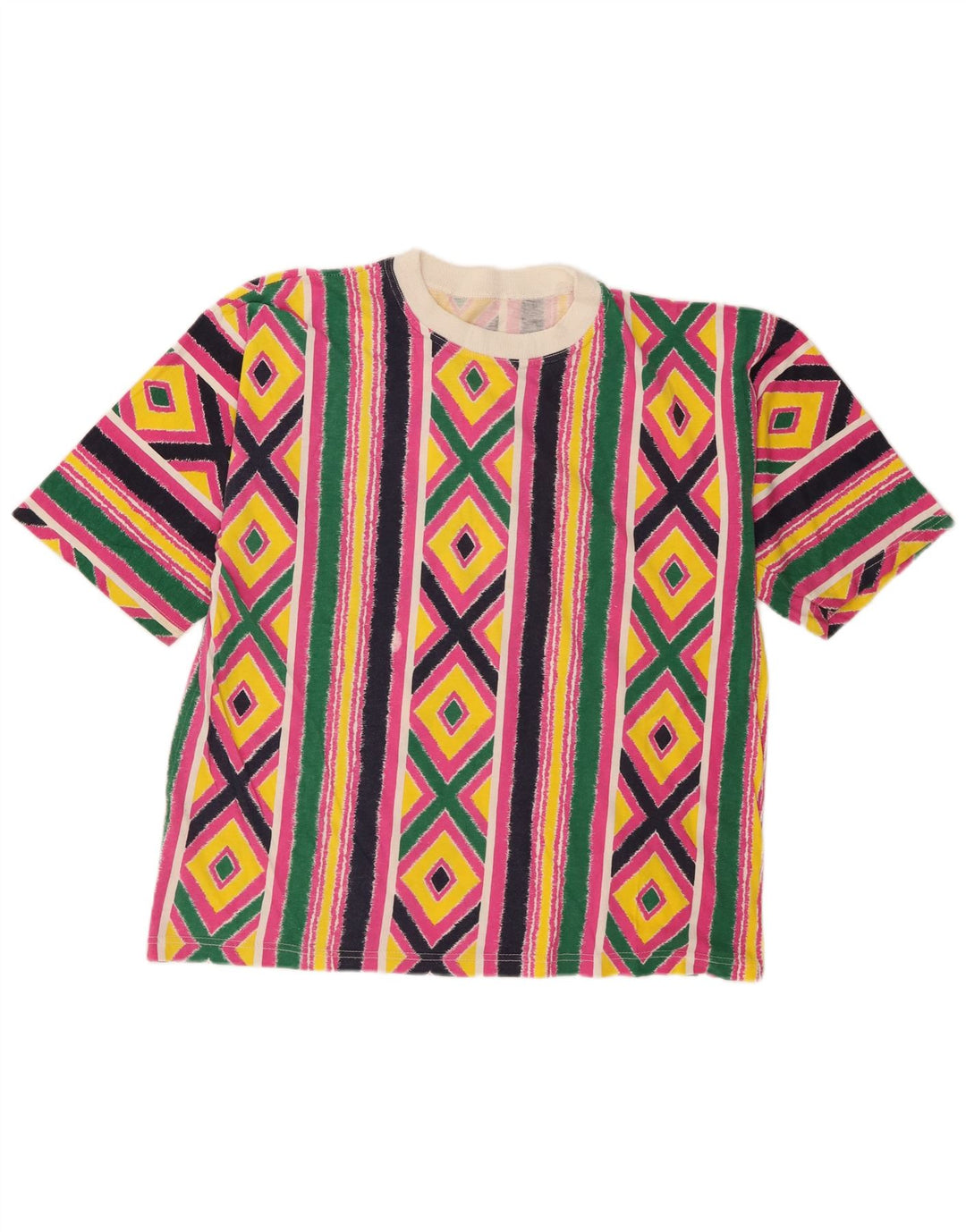 Tricou Vintage pentru femei Top UK 16 Large Multicolor Geometric