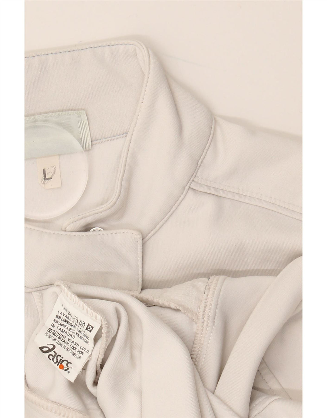 Jachetă de trening pentru femei ASICS UK 14, mare, albă, din poliamidă