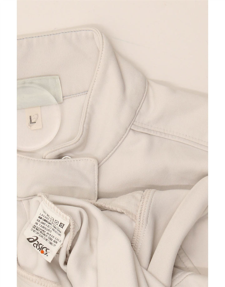 Jachetă de trening pentru femei ASICS UK 14, mare, albă, din poliamidă