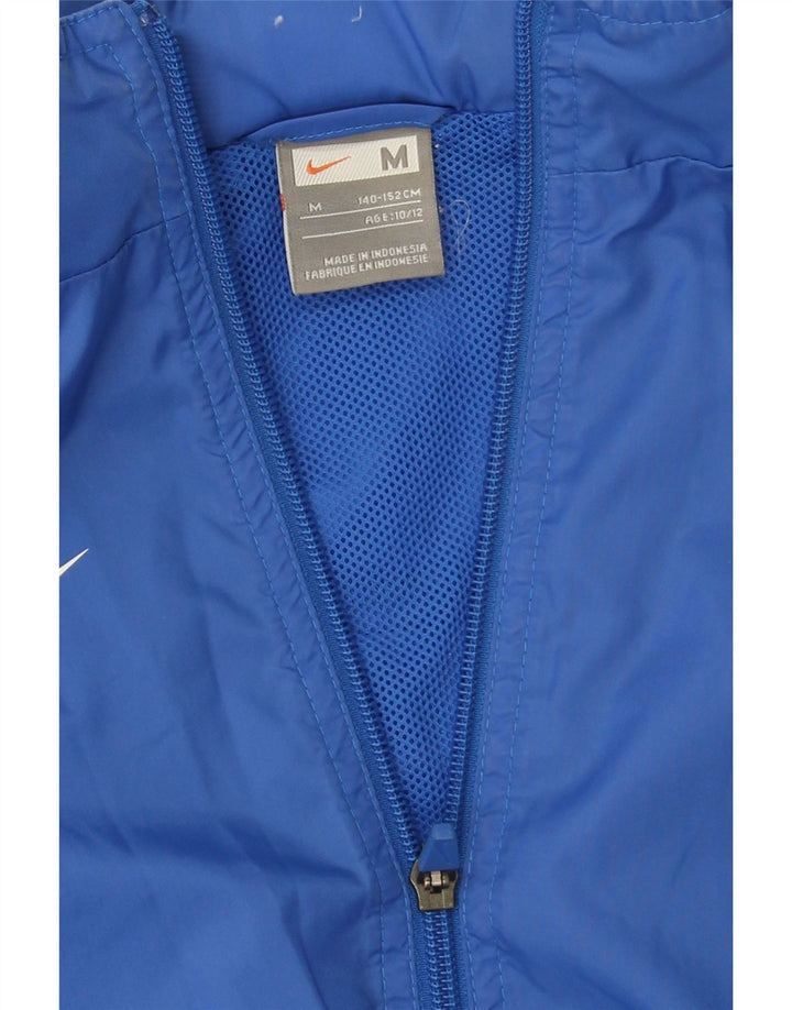 Jachetă de ploaie cu glugă Nike pentru băieți 10-11 ani, albastru mediu, nailon color bloc