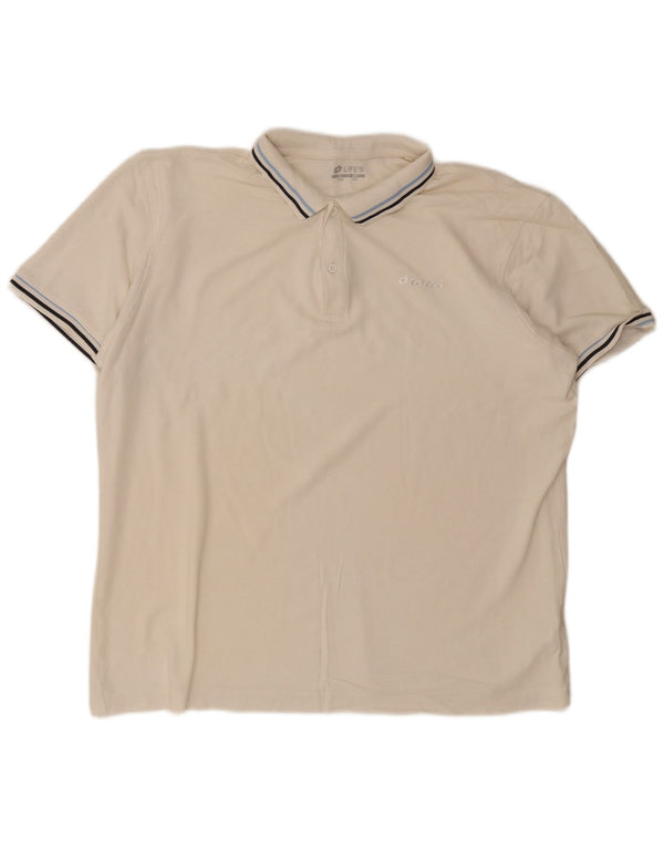 Tricou polo pentru bărbați Lotto 2XL bumbac alb