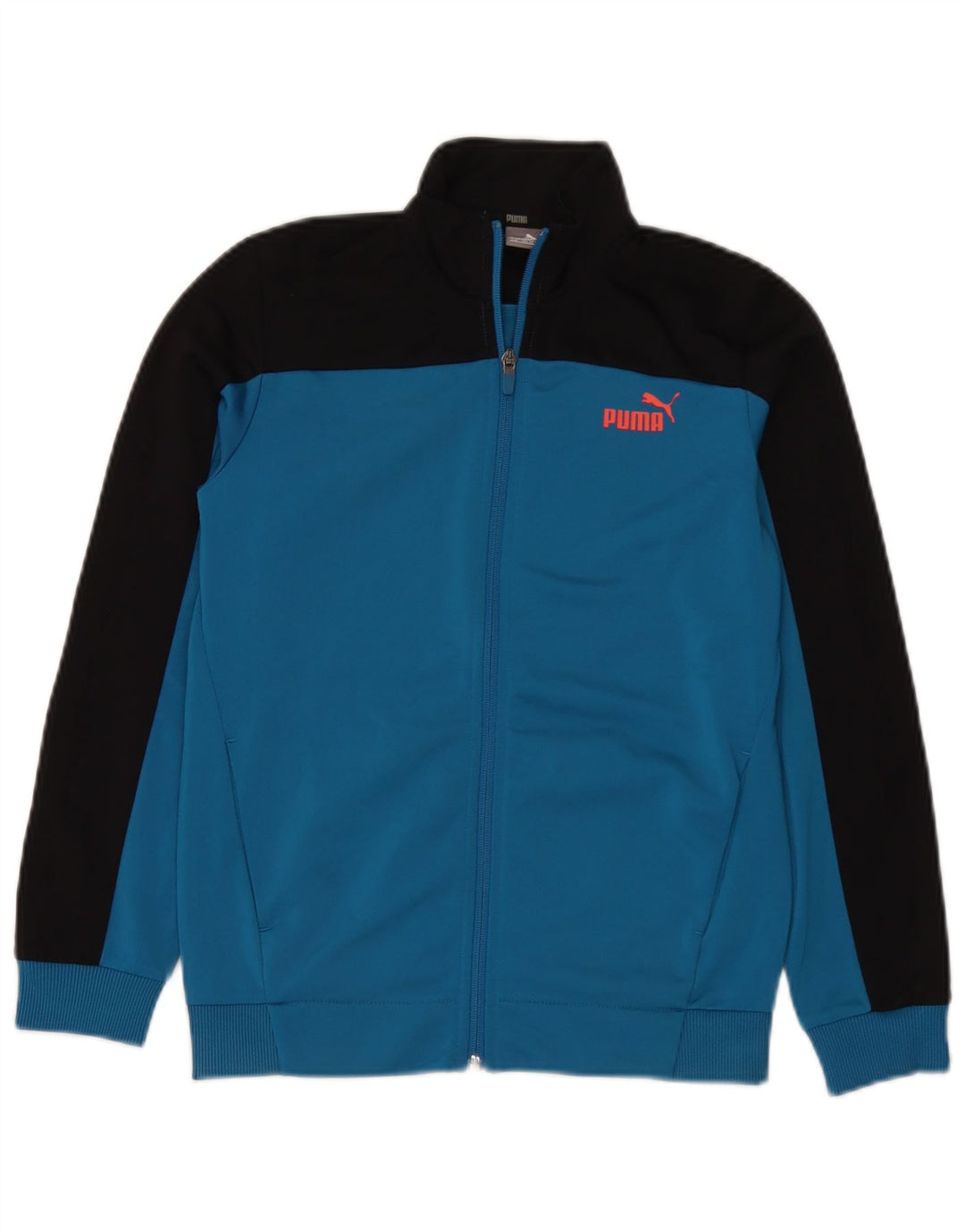Jachetă de trening Puma pentru băieți 11-12 ani, mare, albastru, poliester color bloc