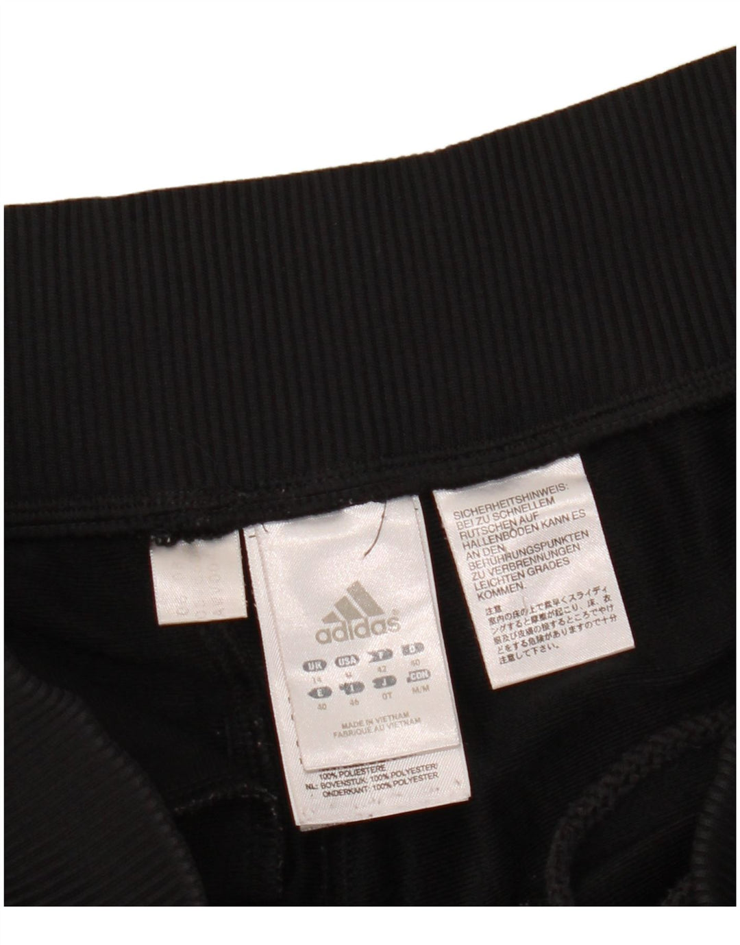 Pantaloni de trening Adidas pentru femei UK 14 Poliester negru mare