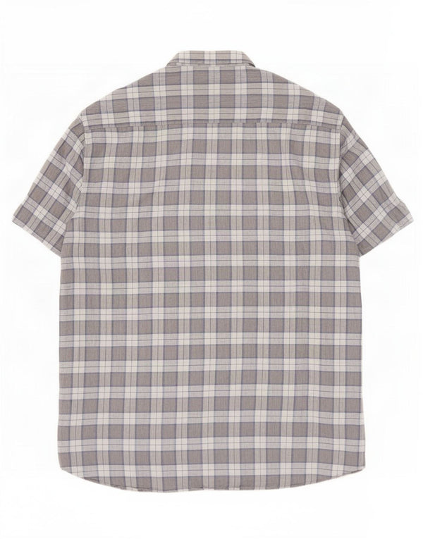 Cămașă cu mânecă scurtă Massimo Dutti pentru bărbați, XL, in carouri gri
