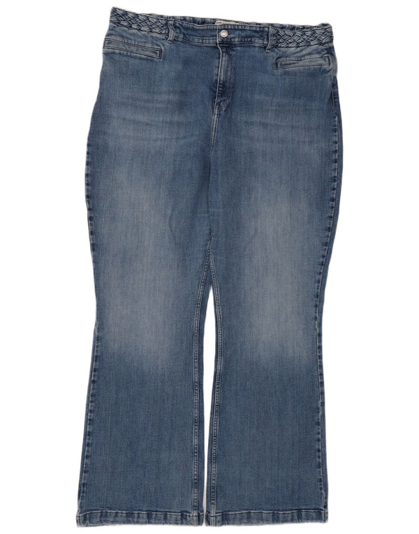 FAT FACE Blugi evazați Fly pentru femei cu talie înaltă Marea Britanie 22 2XL L42 L31 Bumbac albastru