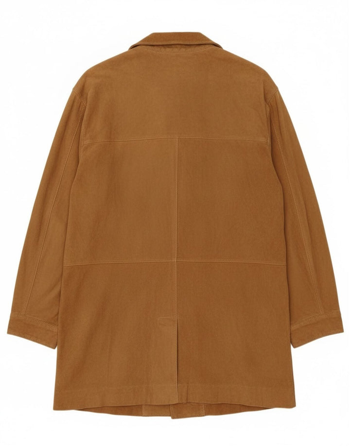 Pardesiu vintage de piele intoarsa pentru femei IT 42 Medium Beige Piele