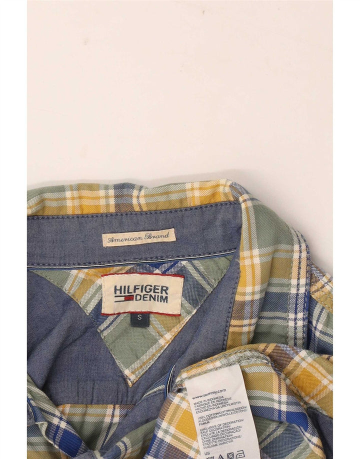 Cămașă pentru bărbați Tommy Hilfiger, bumbac cu carouri multicolore mici