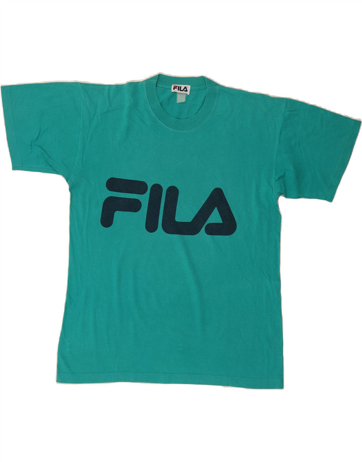 FILA Mens Graphic T-Shirt Top Large Green Vintage Fila and Second-Hand Fila from Messina Hembry 