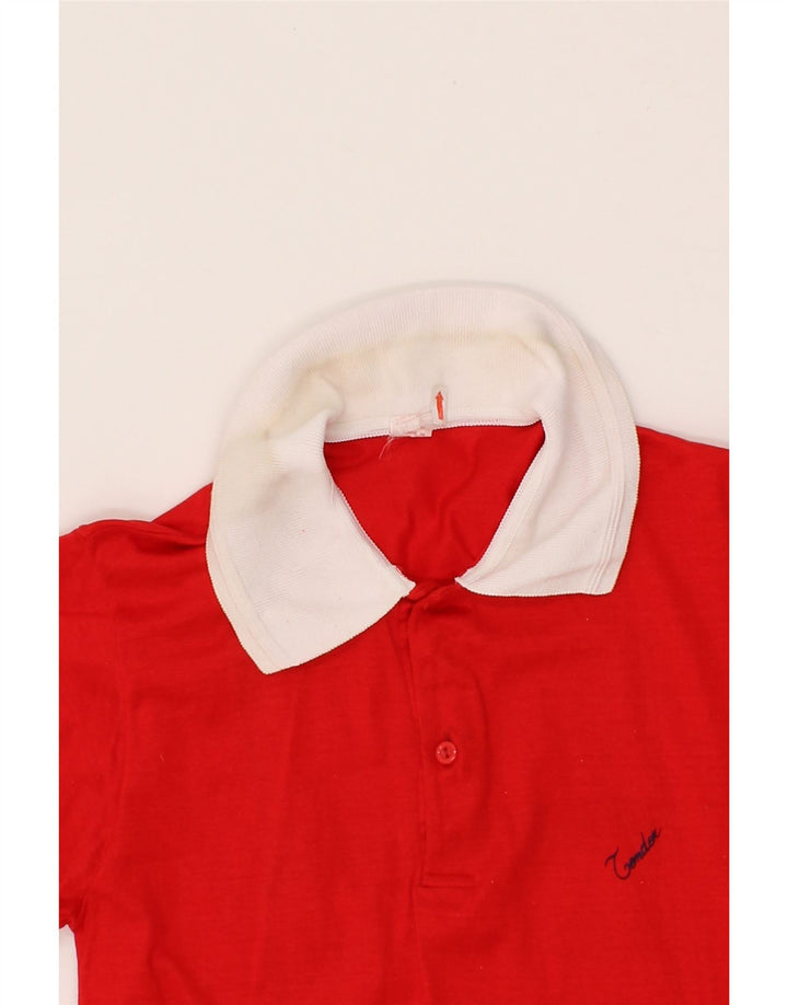 VINTAGE Boys Polo Shirt 10-11 Years Red Cotton Vintage Vintage and Second-Hand Vintage from Messina Hembry 