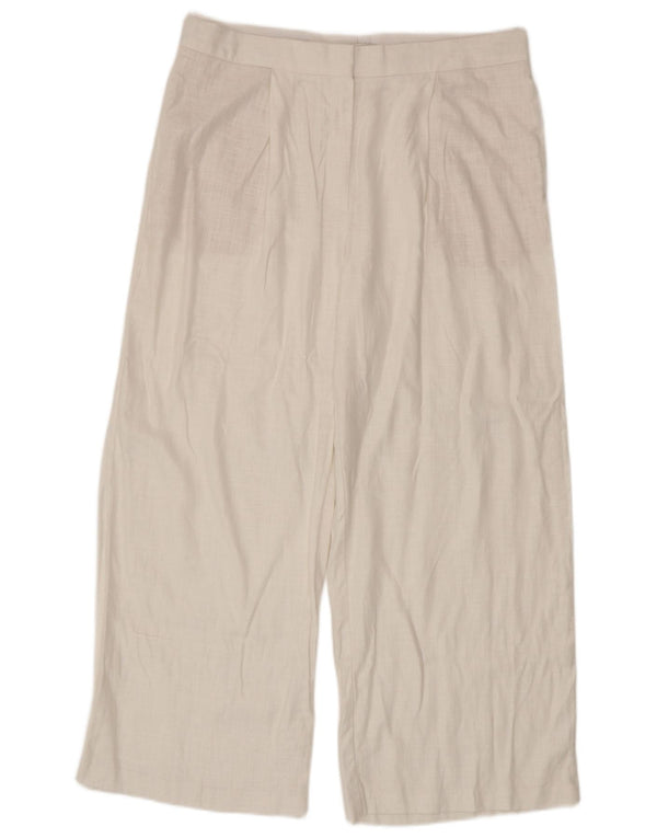 Marks & Spencer Pantaloni casual pentru femei cu talie înaltă UK 16 Large W36 L27 Alb