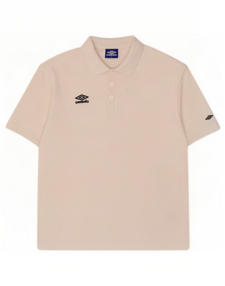Cămașă polo pentru bărbați Umbro XL, poliester alb