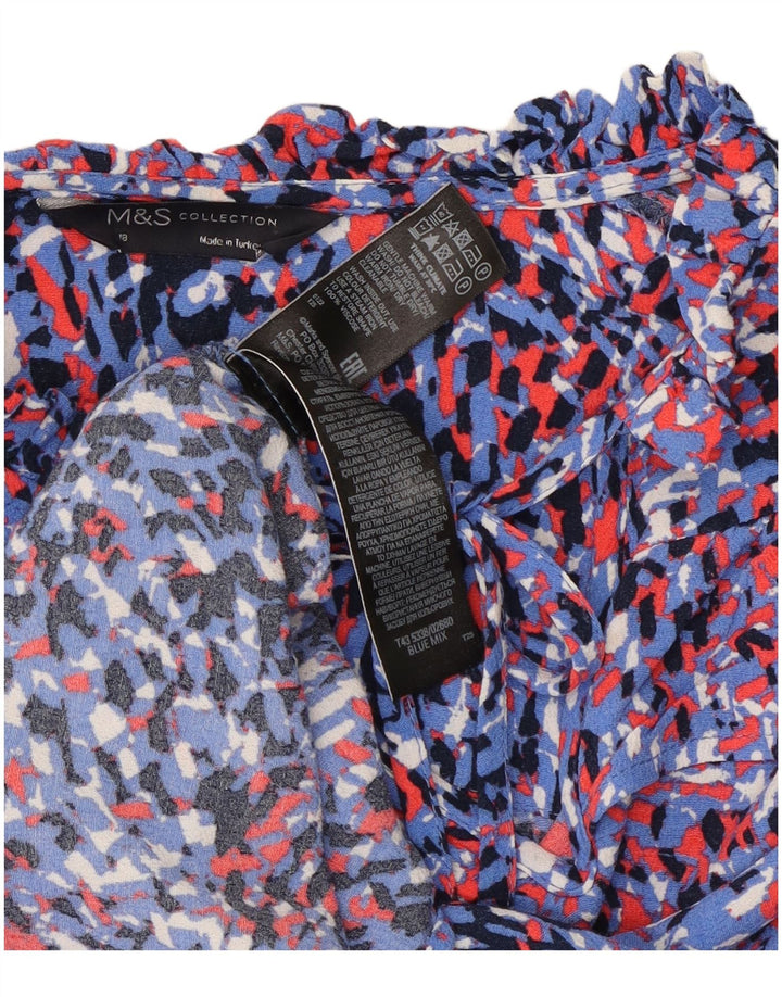Bluză pentru femei Marks & Spencer UK 18 XL Blue Animal Print Viscoză