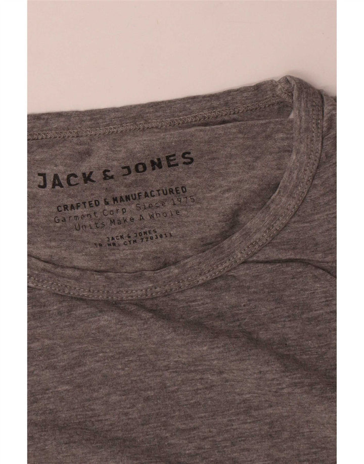 Jack & Jones Top pentru bărbați cu mânecă lungă mare, gri bumbac