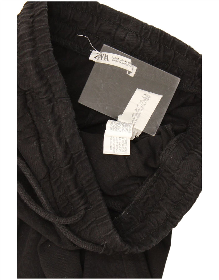 Pantaloni de trening Zara pentru femei UK 14 Medium Black Bumbac