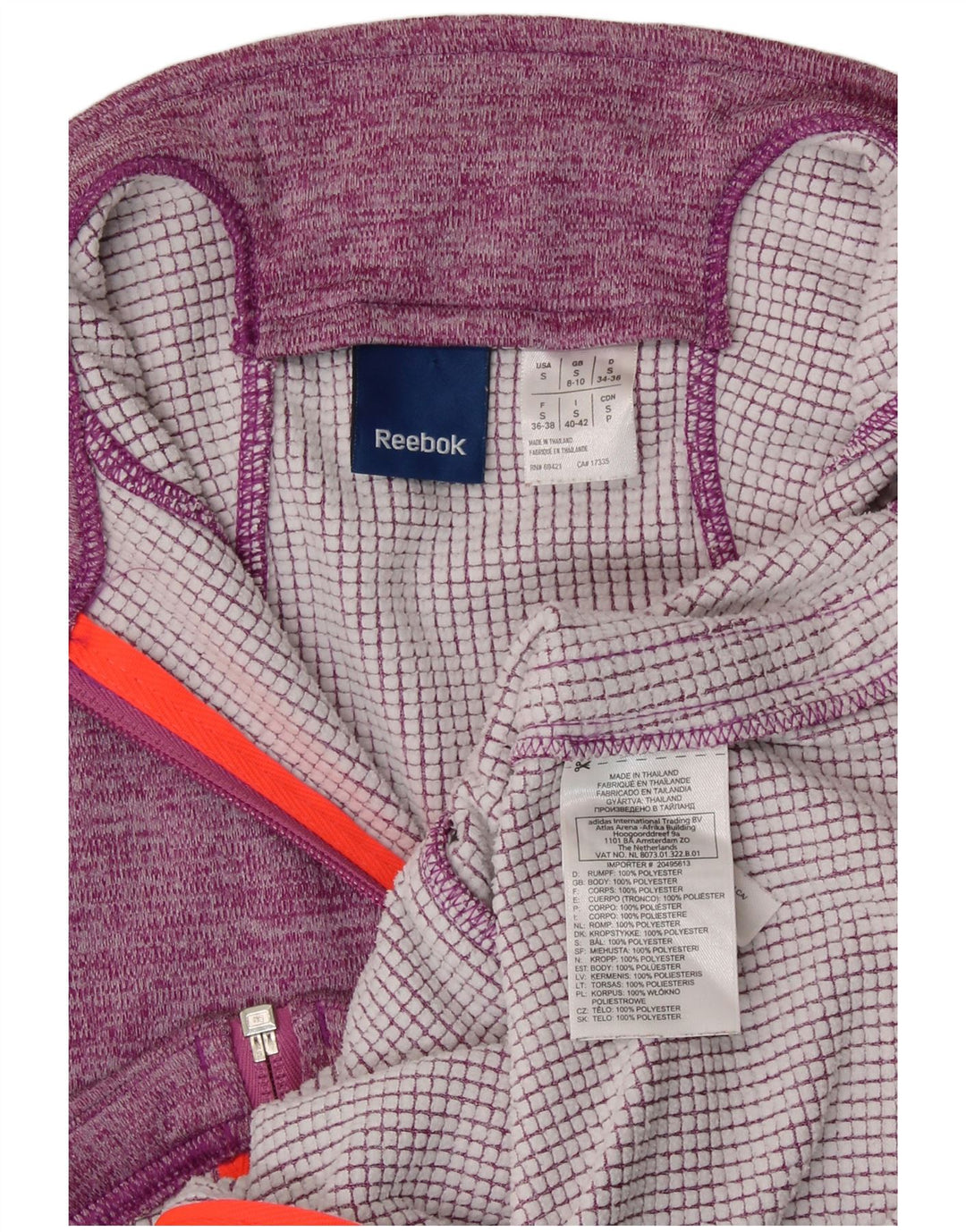 Jachetă de trening pentru femei REEBOK UK 8/10, poliester mov mov