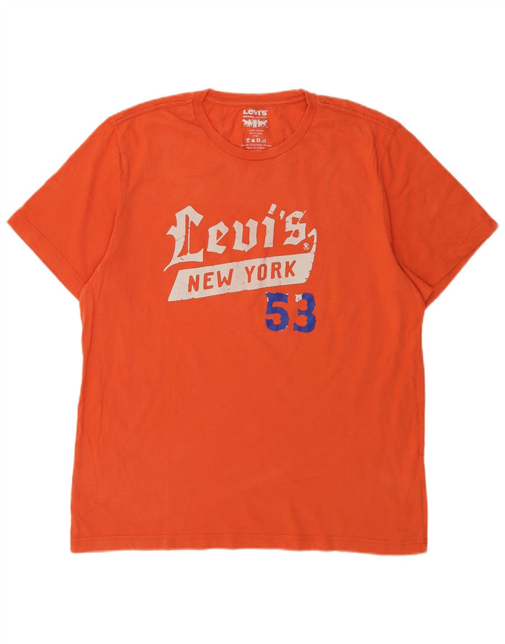 Tricou grafic pentru bărbați Levi's Top mare din bumbac portocaliu