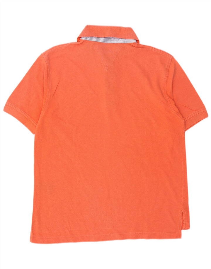 Tricou polo TOMMY HILFIGER pentru bărbați, bumbac portocaliu mediu