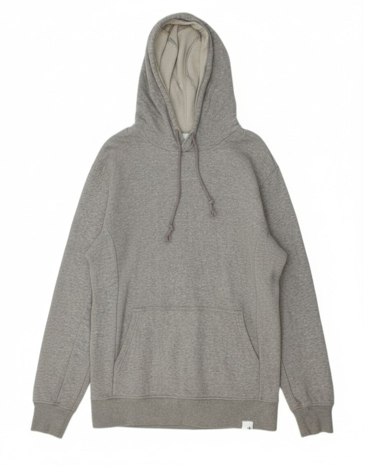 ADIDAS Mens Hoodie Jumper Small Grey Cotton