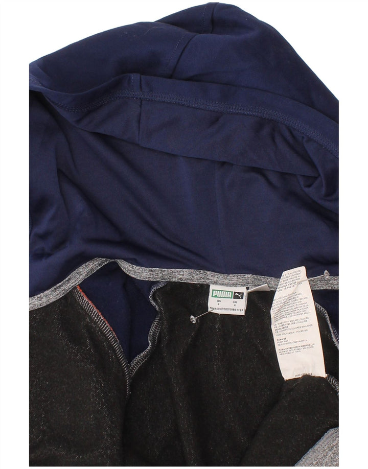 Pulover PUMA pentru băieți, cu grafică, cu fermoar, 5-6 ani, poliester color bloc de culoare gri