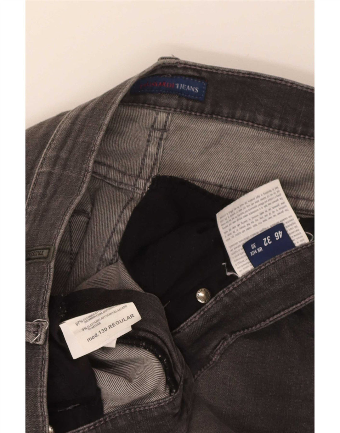 Blugi drepti pentru femei Trussardi W30 L29 bumbac gri