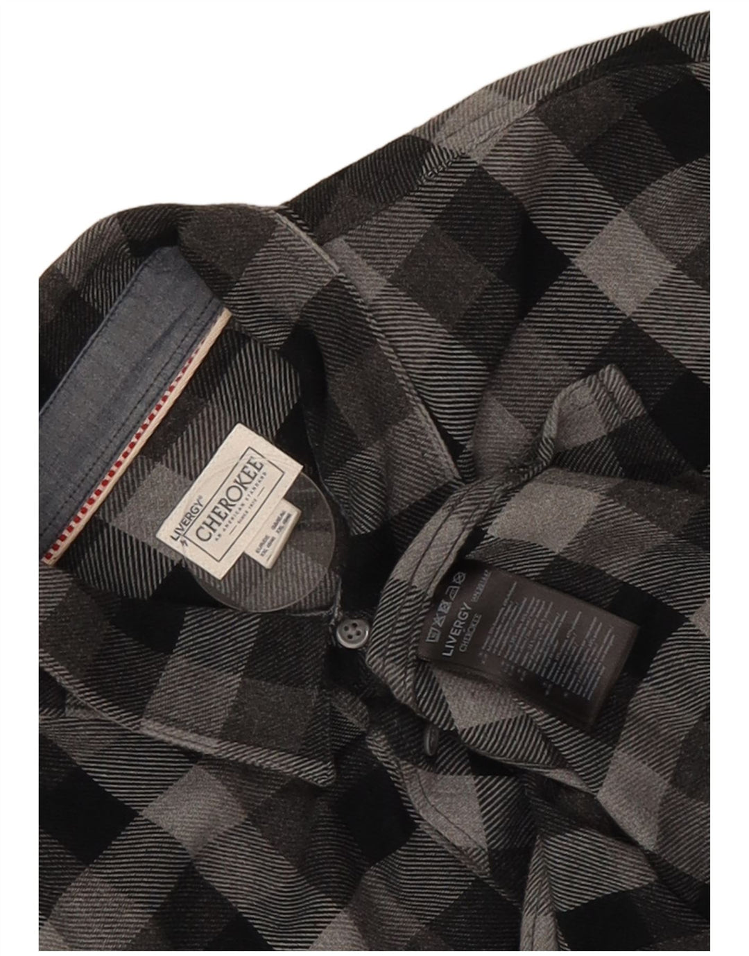 Cămașă de flanel pentru bărbați Cherokee 2XL, bumbac cu carouri gri