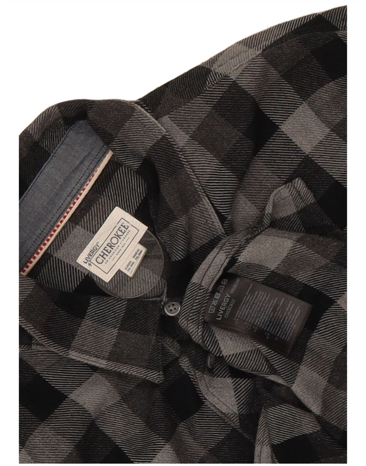 Cămașă de flanel pentru bărbați Cherokee 2XL, bumbac cu carouri gri