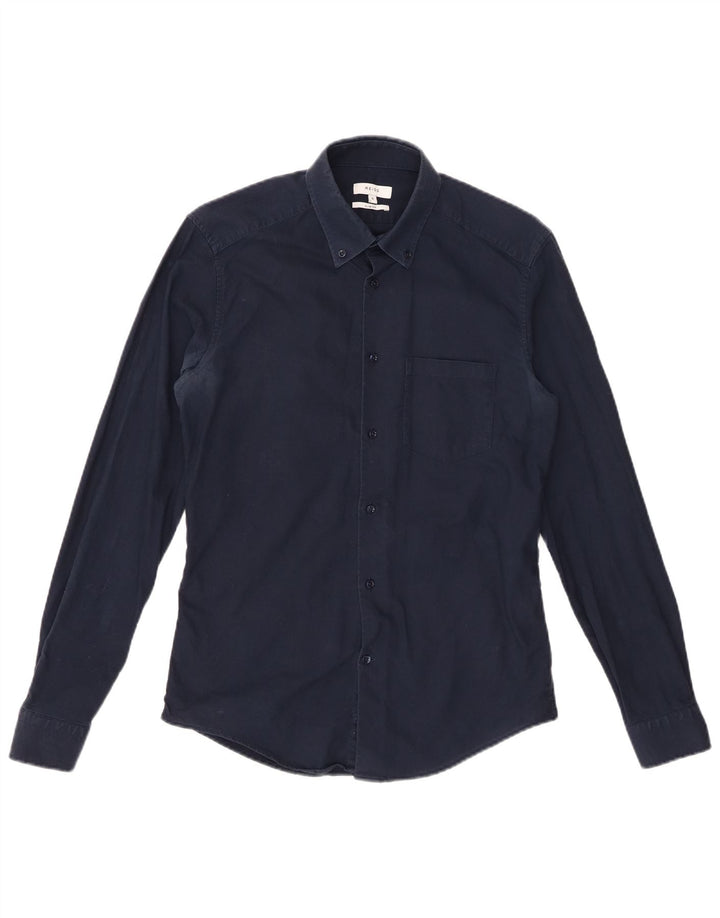 Cămașă pentru bărbați REISS Slim Fit Bumbac bleumarin mic