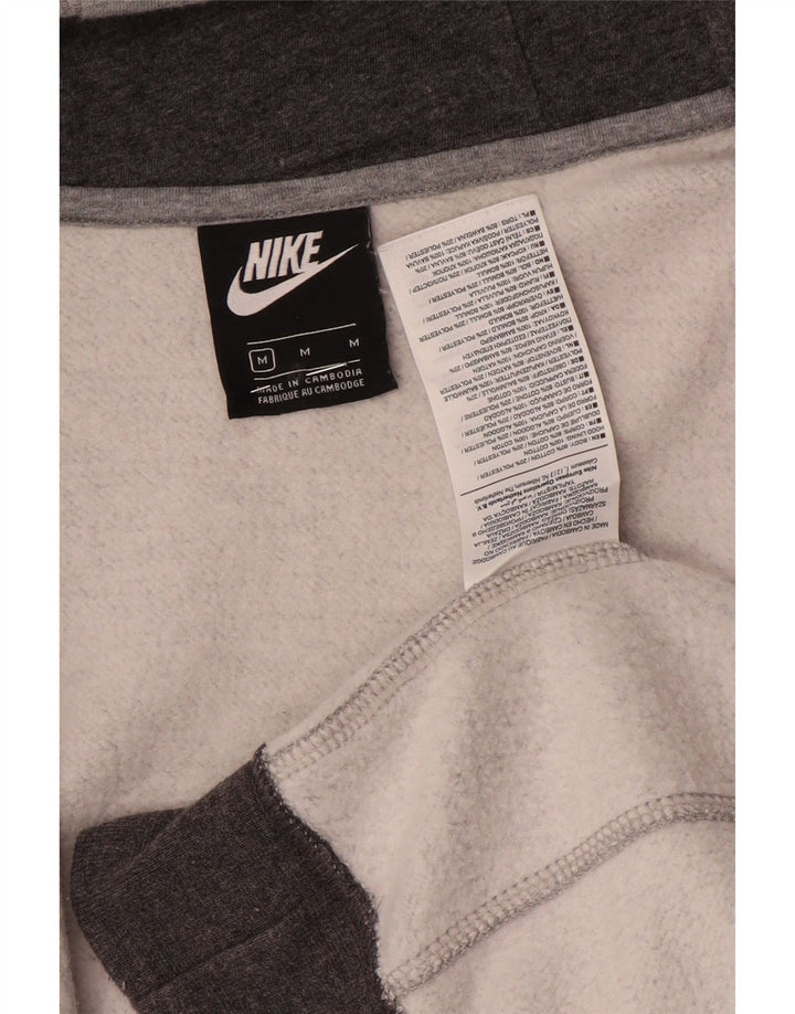 Pulover Nike pentru bărbați, cu fermoar, din bumbac color bloc, gri mediu