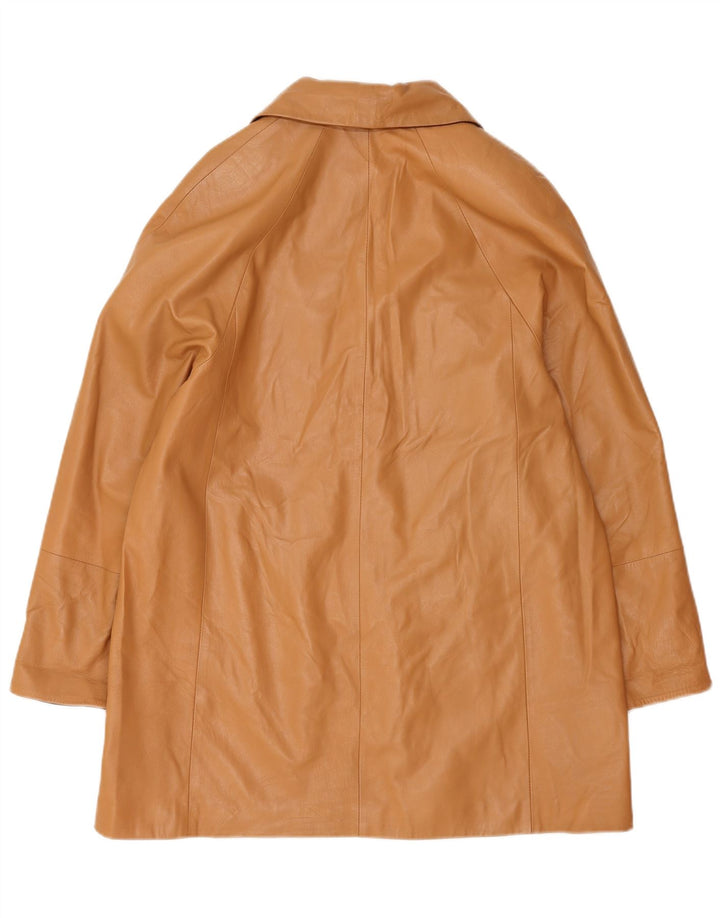 Palton de piele vintage pentru femei UK 16, mare, maro, din piele