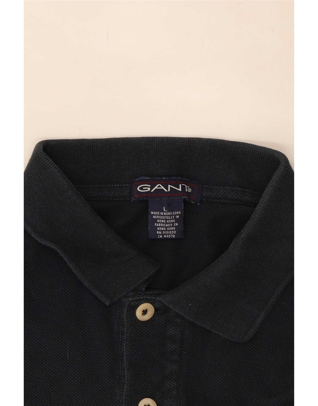 Tricou polo pentru bărbați Gant, bumbac negru mare