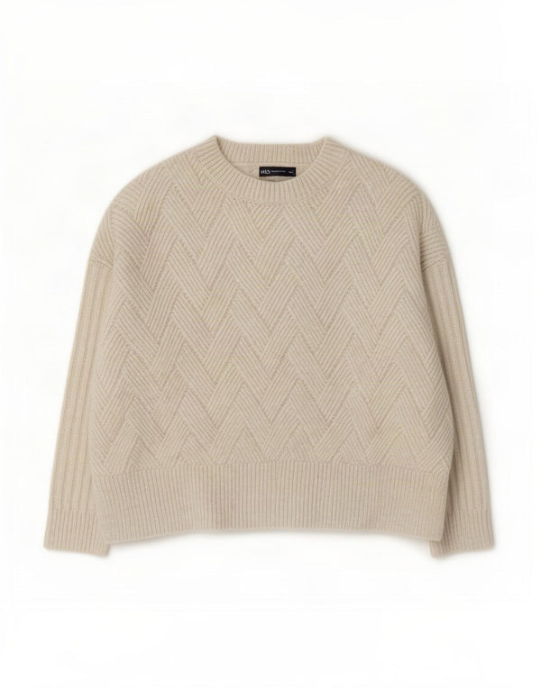 Marks & Spencer Pulover supradimensionat pentru femei cu gâtul turnat UK 16 Large White