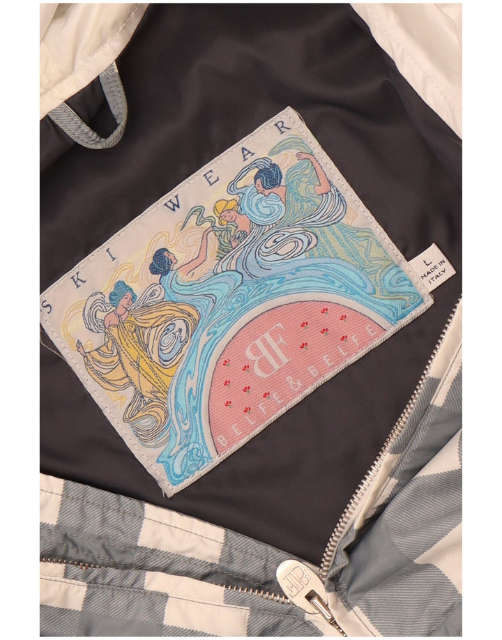 Jachetă de schi cu glugă supradimensionată pentru femei Belfe & Belfe UK 16, mare, gri vichy