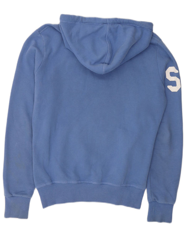 Pulover cu glugă grafic Superdry pentru bărbați, bumbac albastru mediu