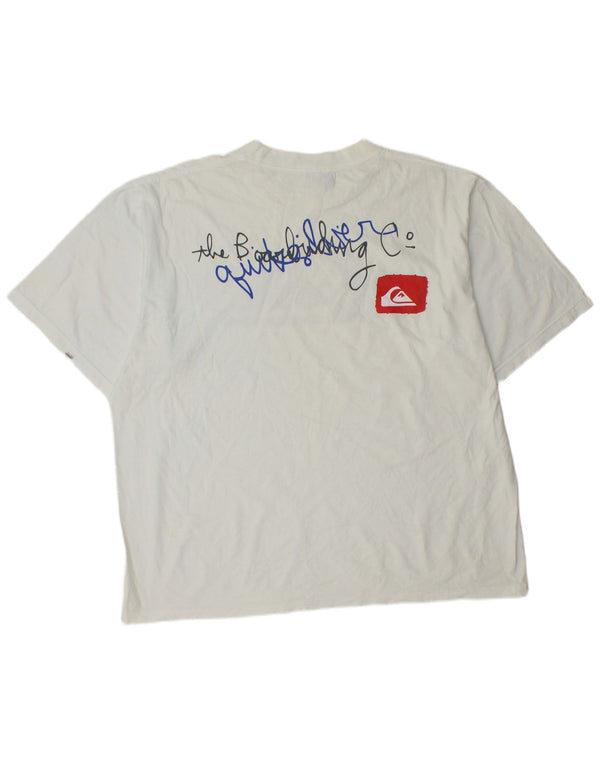 Tricou grafic Quiksilver pentru bărbați Top 2XL bumbac alb