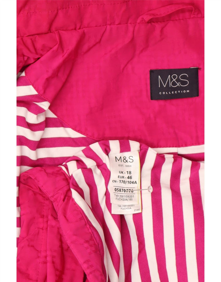 Jachetă de ploaie cu glugă pentru femei Marks & Spencer UK 18 XL roz poliester