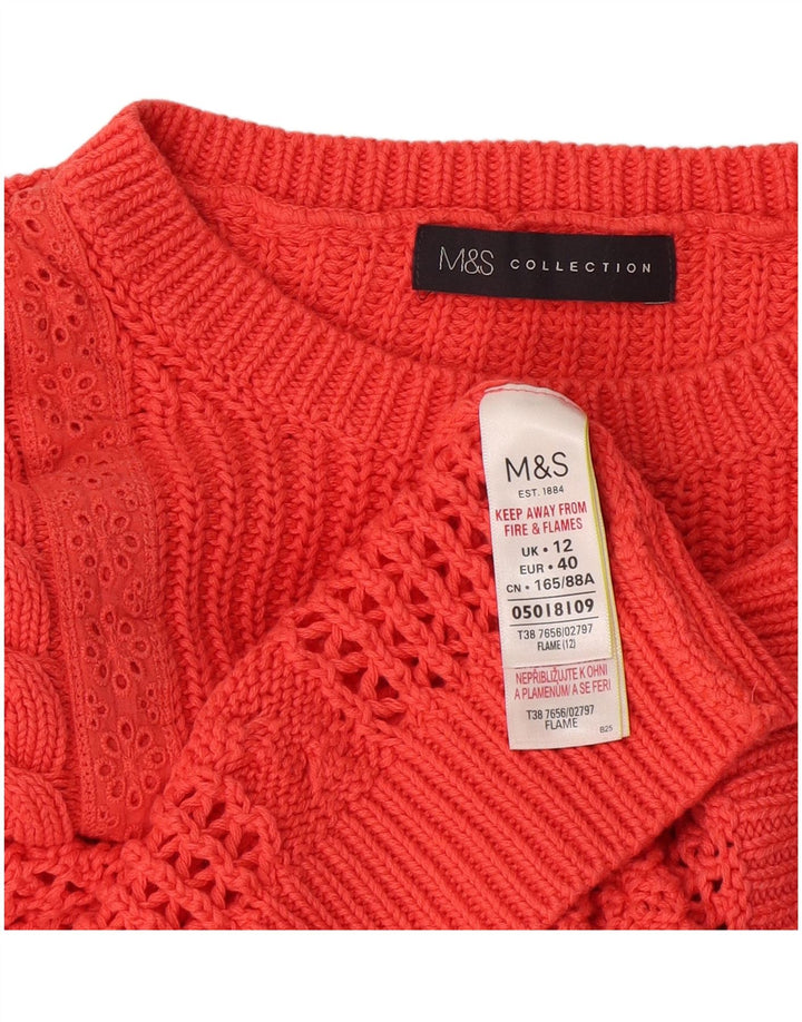 Pulover pentru femei Marks & Spencer cu decolteu triplu UK 12 portocaliu mediu