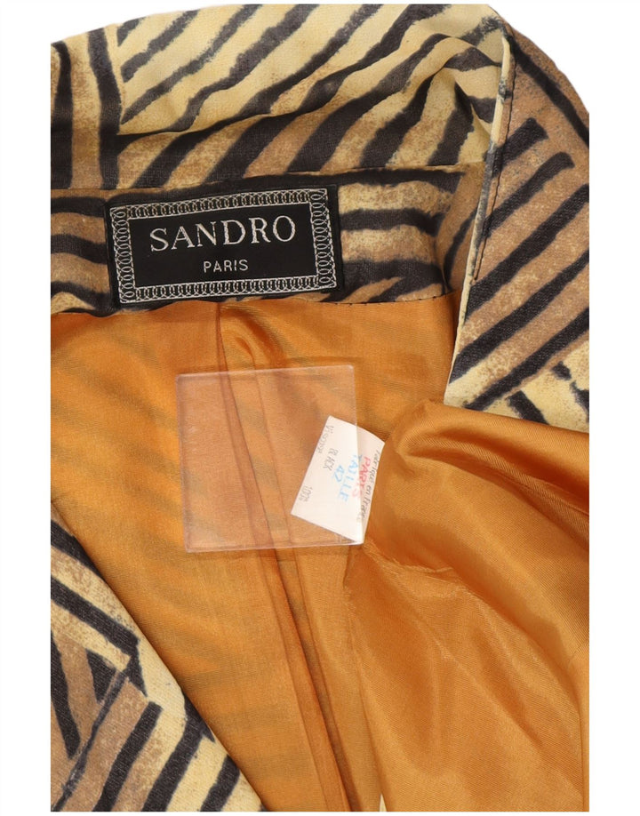 Jachetă Sandro pentru femei, cu model, cu 2 nasturi, IT 42 maro mediu cu dungi