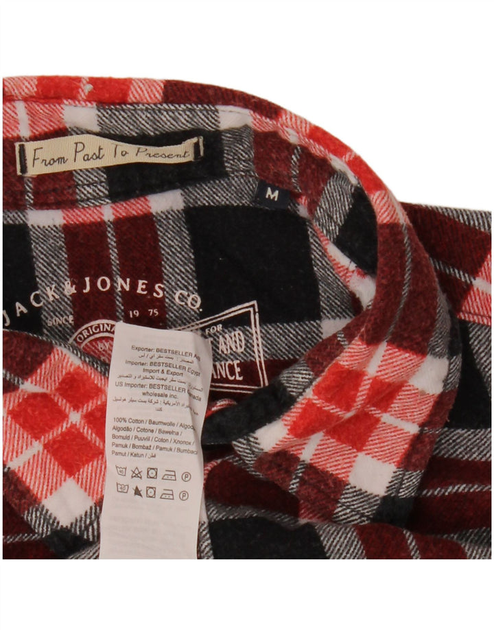 Cămașă de flanel pentru bărbați JACK & JONES, bumbac cu carouri roșii medii