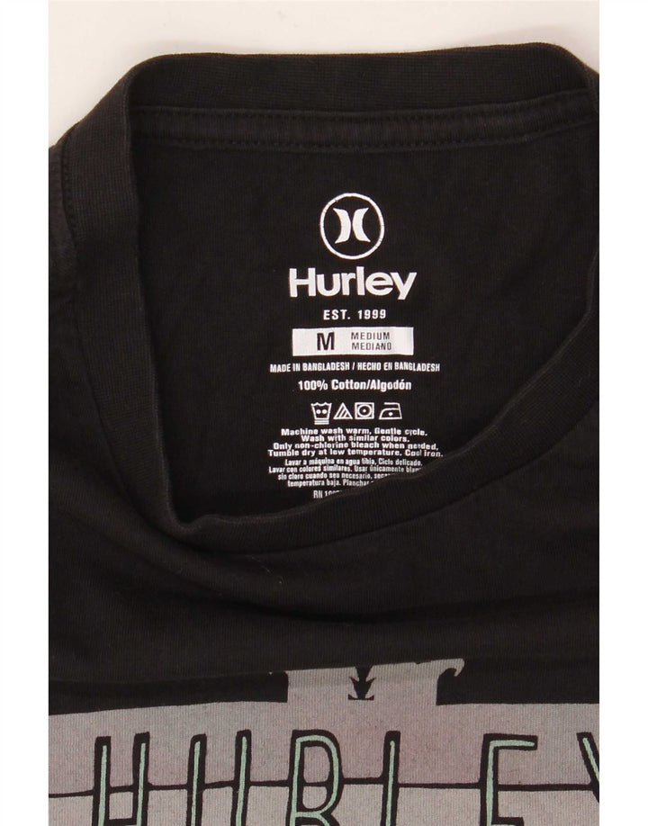 Tricou grafic pentru bărbați Hurley Top mediu din bumbac negru