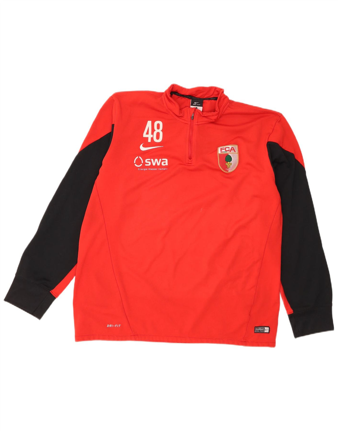 Top de trening cu pulover grafic Nike FCA Augsburg pentru bărbați, mare, roșu