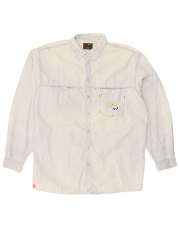 CLARK Mens Shirt Large Blue